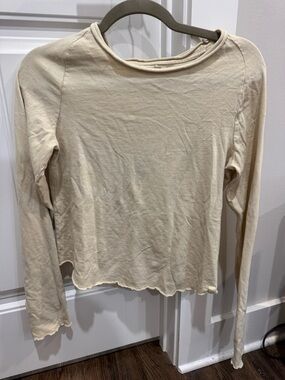 We The Free Cream Crewneck Ribbed Tee